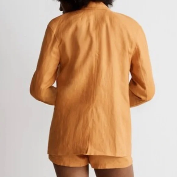Madewell Double Breasted Relaxed Fit Lightweight Linen Blazer in Fresco, Size M - Picture 2 of 9